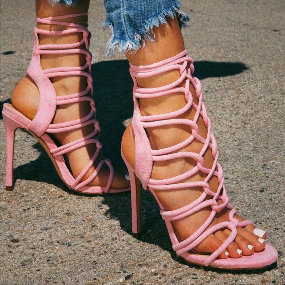 Miss Lola pink hypnotize heels